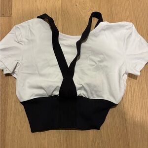 ALO Yoga Black and White Crop Top
